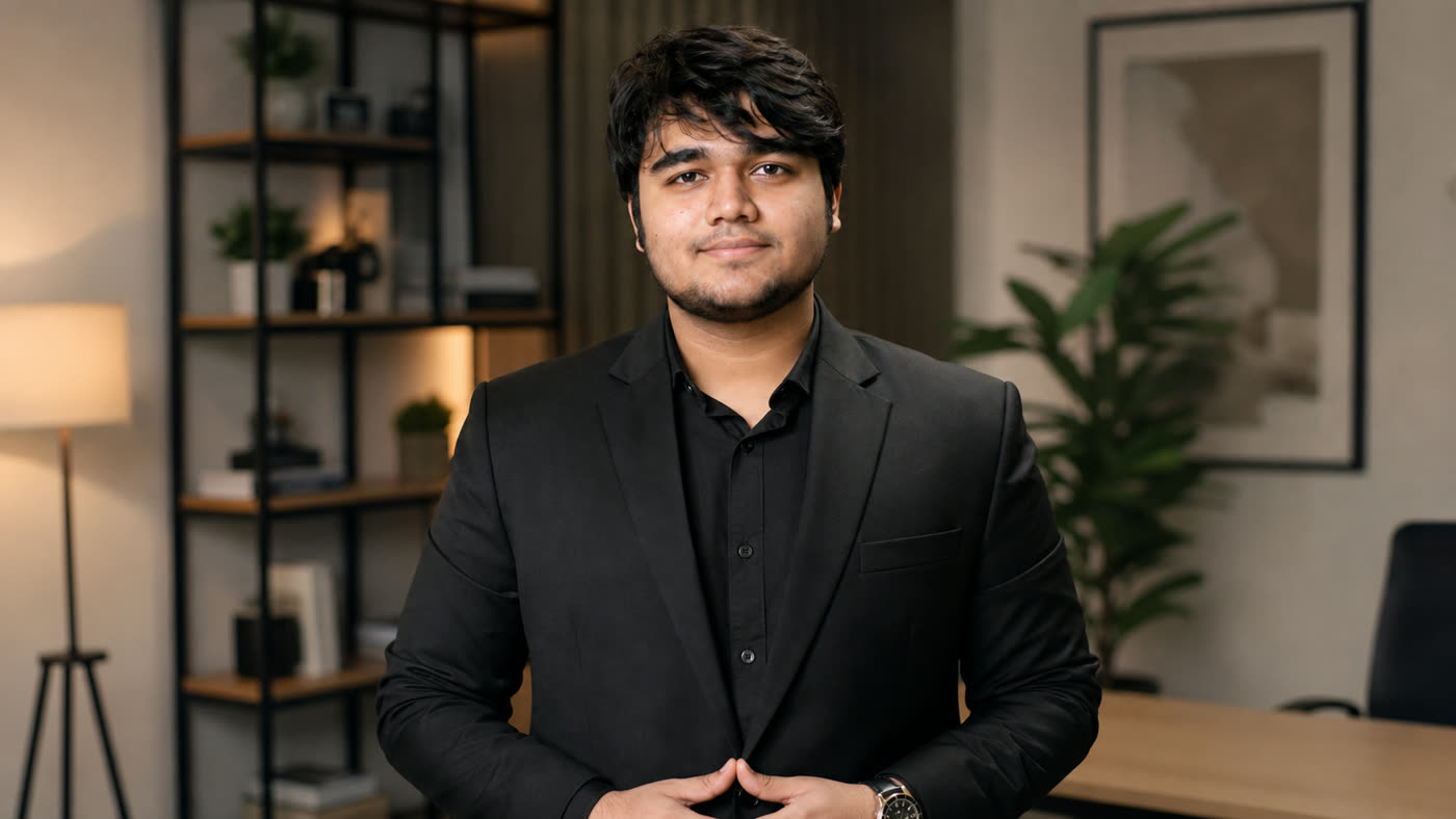 Nimit Jain, founder and CEO of Insturix, in a black suit